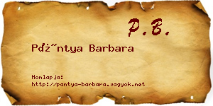 Pántya Barbara névjegykártya